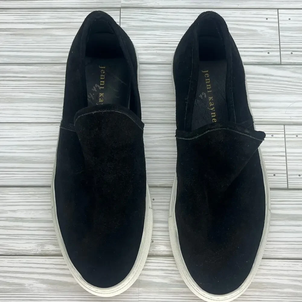 Jenni Kayne Women's Lounger Slip On Suede Leather Black Sneakers Size 40